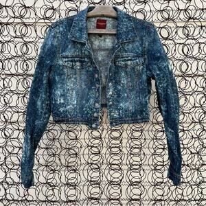Y2K Highway Jeans Crop Acid Wash DIY Upcycle Jean Denim Jacket